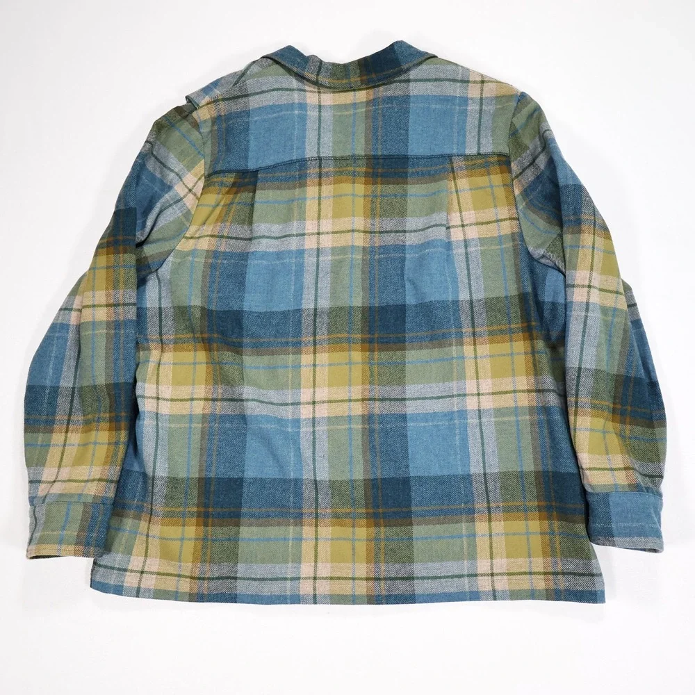 PENDLETON Heritage Limited Edition Women's XL Blue Green Plaid Wool Shacket USA - Picture 6 of 8